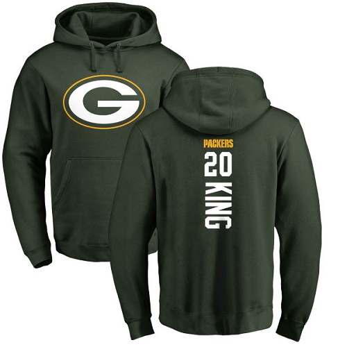 Men Green Bay Packers Green 20 King Kevin Backer Nike NFL Pullover Hoodie Sweatshirts